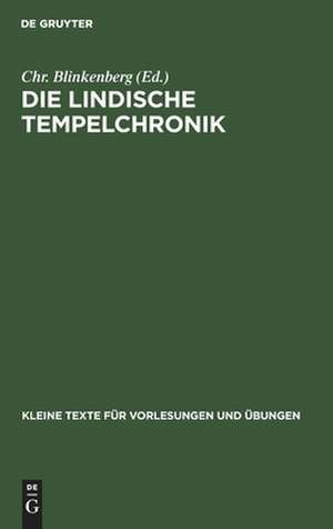 Die Lindische Tempelchronik de Christian Sinkenberg