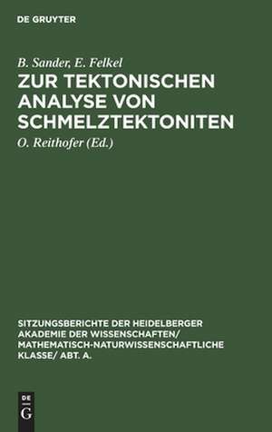 Zur tektonischen Analyse von Schmelztektoniten de Bruno Sander