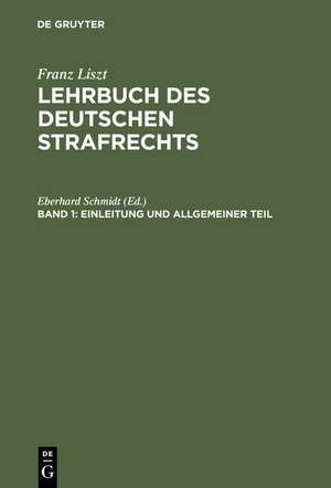 Einleitung und Allgemeiner Teil de Eberhard Schmidt