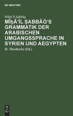 Mîhâîl Sabbâg's Grammatik der arabischen Umgangssprache in Syrien und Aegypten de Mîhâîl Sabbâg