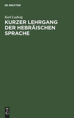 Kurzer Lehrgang der hebräischen Sprache: ein Elementarbuch de Karl Ludwig