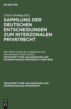 1958-1959 de Max-Planck-Institut Für Ausländisches Und Internationales Privatrecht