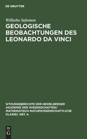 Geologische Beobachtungen des Leonardo da Vinci de Wilhelm Salomon