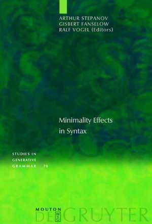 Minimality Effects in Syntax de Arthur Stepanov