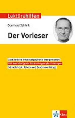 Lektürehilfen Bernhard Schlink "Der Vorleser" de Hanns-Peter Reisner