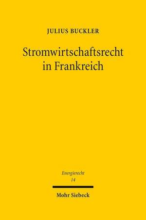 Stromwirtschaftsrecht in Frankreich de Julius Buckler