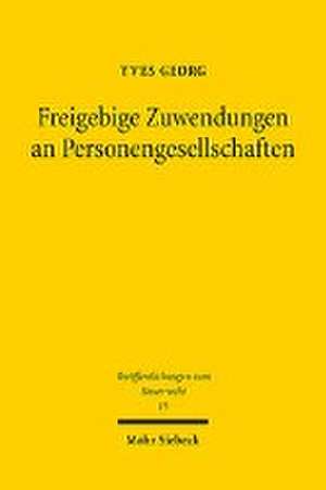 Freigebige Zuwendungen an Personengesellschaften de Yves Georg