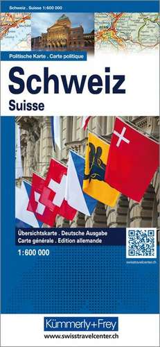 Schülerkarte Schweiz politisch 1 : 600 000. Kümmerly- und Frey-Karte