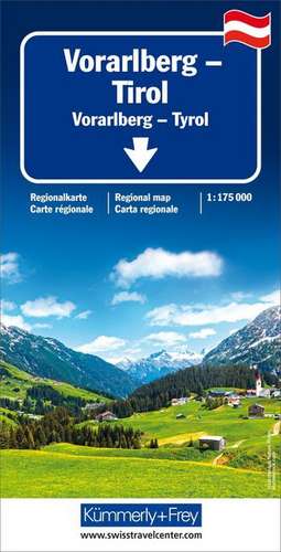 Vorarlberg - Tirol - Südtirol Regionalkarte 1: 175 000