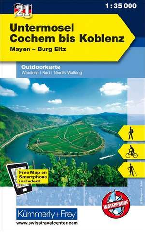 Untermosel - Cochem bis Koblenz 1 : 35.000 Outdoorkarte