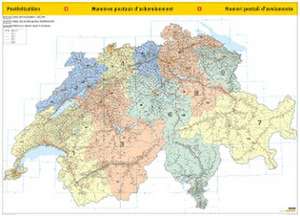 Postleitzahlenkarte Schweiz Poster 1:260 000 de Hallwag Kümmerly+Frey AG