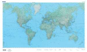 KuF Welt physikalisch 1 : 50 000 000. Planokarte