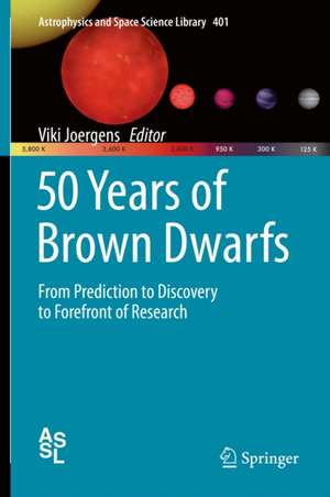 50 Years of Brown Dwarfs: From Prediction to Discovery to Forefront of Research de Viki Joergens