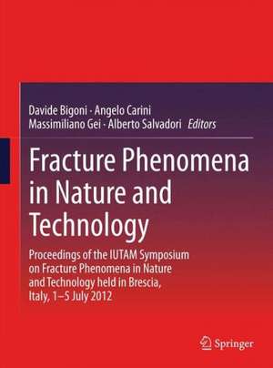 Fracture Phenomena in Nature and Technology: Proceedings of the IUTAM Symposium on Fracture Phenomena in Nature and Technology held in Brescia, Italy, 1-5 July 2012 de Davide Bigoni