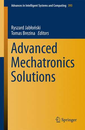 Advanced Mechatronics Solutions de Ryszard Jabłoński