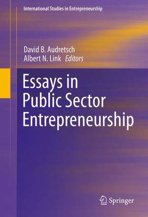 Essays in Public Sector Entrepreneurship de David B. Audretsch