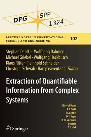 Extraction of Quantifiable Information from Complex Systems de Stephan Dahlke