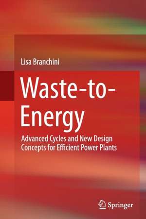 Waste-to-Energy: Advanced Cycles and New Design Concepts for Efficient Power Plants de Lisa Branchini