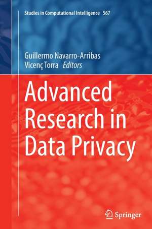 Advanced Research in Data Privacy de Guillermo Navarro-Arribas