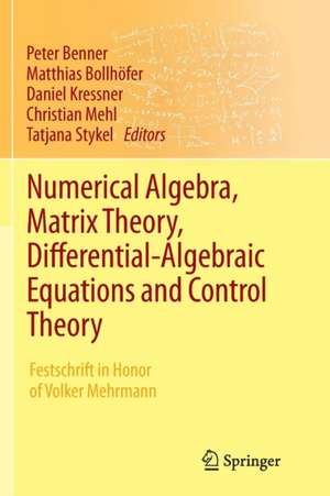 Numerical Algebra, Matrix Theory, Differential-Algebraic Equations and Control Theory: Festschrift in Honor of Volker Mehrmann de Peter Benner