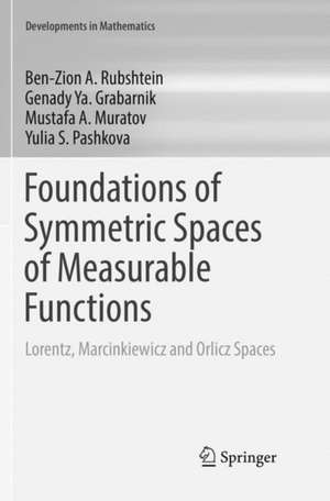 Foundations of Symmetric Spaces of Measurable Functions: Lorentz, Marcinkiewicz and Orlicz Spaces de Ben-Zion A. Rubshtein