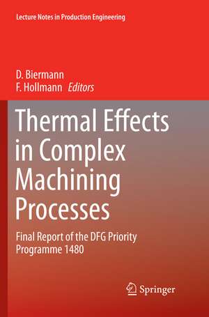 Thermal Effects in Complex Machining Processes de D. Biermann