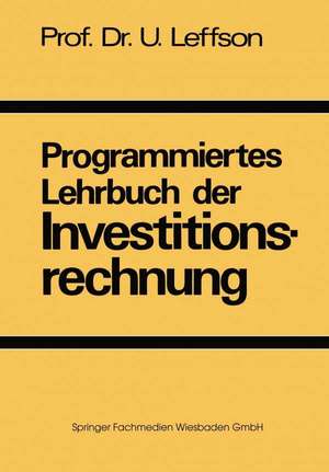 Programmiertes Lehrbuch der Investitionsrechnung de Ulrich Leffson