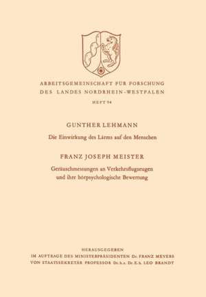 Die Einwirkung des Lärms auf den Menschen de Gunther Lehmann