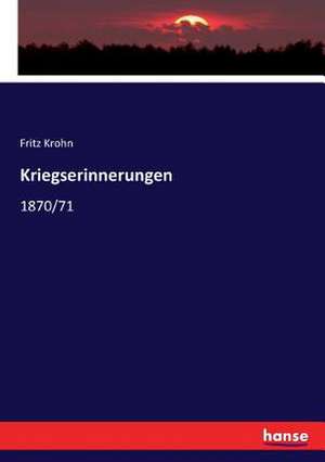 Kriegserinnerungen de Fritz Krohn