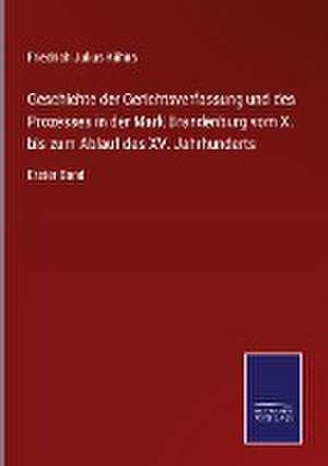 Geschichte der Gerichtsverfassung und des Prozesses in der Mark Brandenburg vom X. bis zum Ablauf des XV. Jahrhunderts de Friedrich Julius Kühns