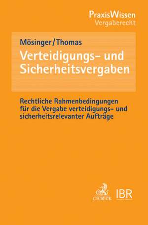 Verteidigungs- und Sicherheitsvergaben de Thomas Mösinger