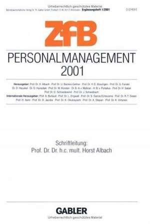 Personalmanagement 2001 de Horst Albach