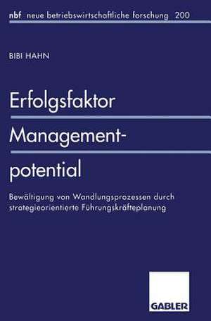 Erfolgsfaktor Managementpotential: Bewältigung von Wandlungsprozessen durch strategieorientierte Führungskräfteplanung de Bibi Hahn