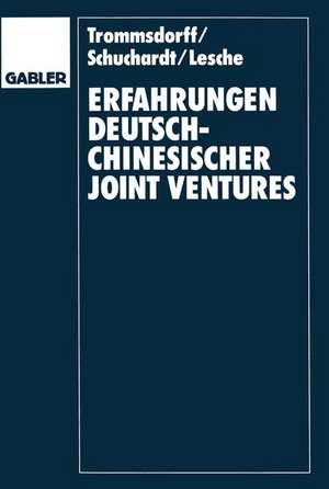 Erfahrungen deutsch-chinesischer Joint Ventures: Fallstudien im Vergleich de Volker Trommsdorff