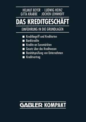 Das Kreditgeschäft: Einführung in die Grundlagen de Helmut Beyer