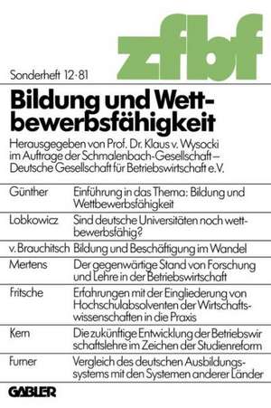 Bildung und Wettbewerbsfähigkeit de Klaus von Wysocki