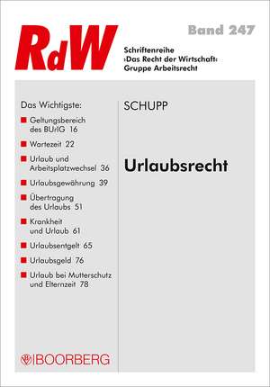 Urlaubsrecht de Antje Schupp