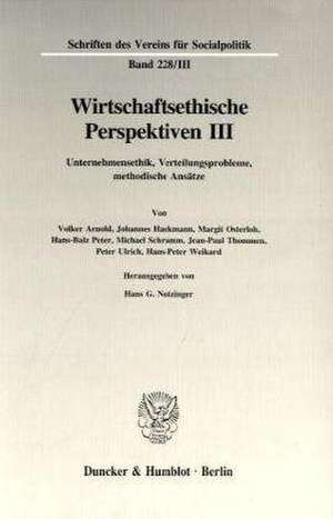 Wirtschaftsethische Perspektiven III de Hans G Nutzinger