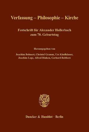 Verfassung - Philosophie - Kirche de Joachim Bohnert