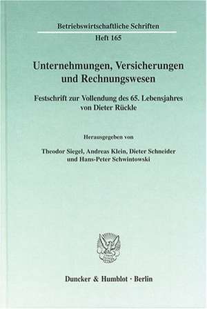 Unternehmungen, Versicherungen und Rechnungswesen de Theodor Siegel