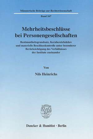 Mehrheitsbeschlüsse bei Personengesellschaften de Nils Heinrichs