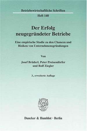 Der Erfolg neugegründeter Betriebe de Josef Brüderl