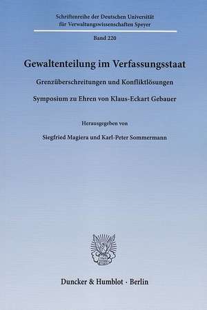 Gewaltenteilung im Verfassungsstaat de Siegfried Magiera