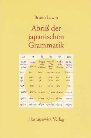 Abriß der japanischen Grammatik de Bruno Lewin