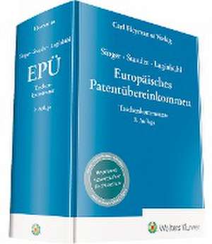 Singer / Stauder / Luginbühl, Europäisches Patentübereinkommen - Kommentar de Stefan Luginbühl