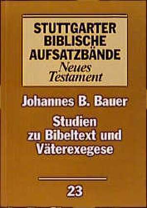 Studien zu Bibeltext und Väterexegese de Anneliese Felber