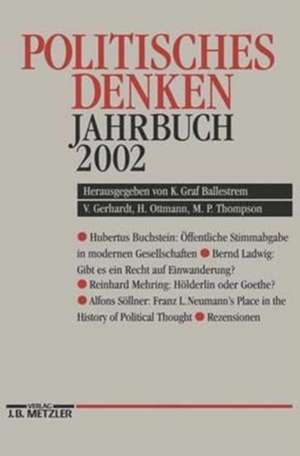 Politisches Denken Jahrbuch 2002 de "Deutschen Gesellschaft zur Erforschung der Politischen Bildung"