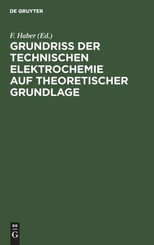 Grundriss der Technischen Elektrochemie auf theoretischer Grundlage de F. Haber