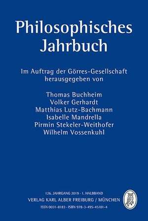 Philosophisches Jahrbuch 126.1 Jahrgang 2019 de Thomas Buchheim