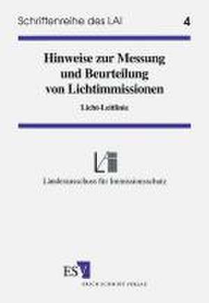 Hinweise zur Messung, Beurteilung von Lichtimmissionen de Länderausschuß für Immissionsschutz